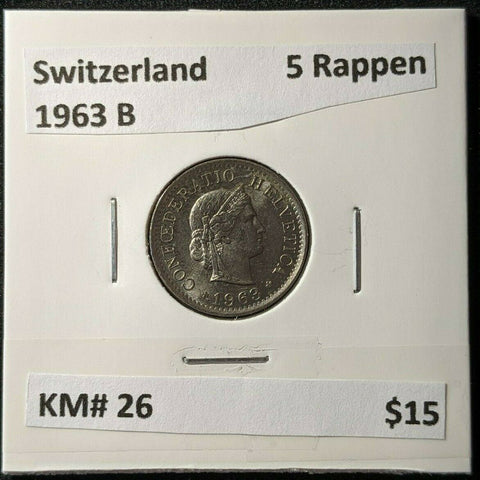 Switzerland 1963 B 5 Rappen KM# 26 #1422        #12B