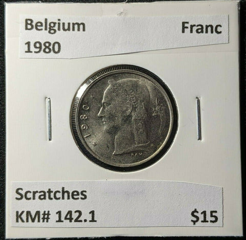 Belgium 1980 Franc KM# 142.1 Scratches #1951