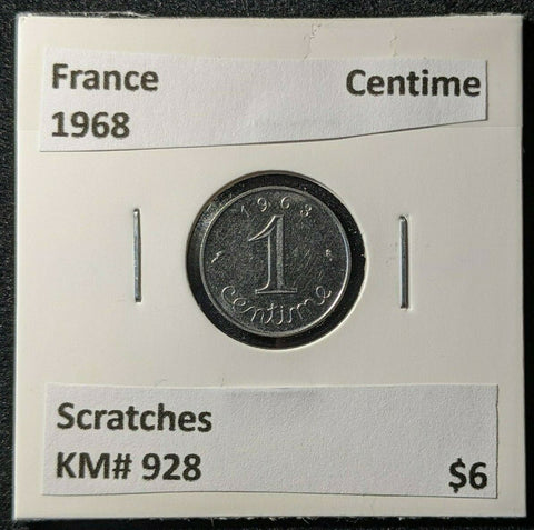 France 1968 Centime KM# 928 Scratches #1431