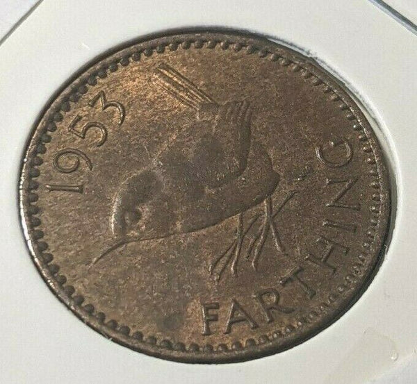 Great Britain 1953 Farthing 1/4dKM# 88 Scratches #1953   #16A