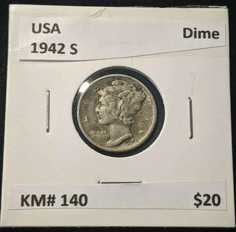 USA 1942 S Dime KM# 140 #075