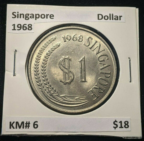 Singapore 1968 Dollar KM# 6 #070     #11B