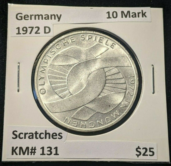 Germany 1972 D 10 Mark KM# 131 Scratches #193  8A