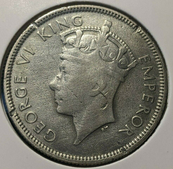 Fiji 1937 Florin 2/- KM# 10 Ex mount Polished #066