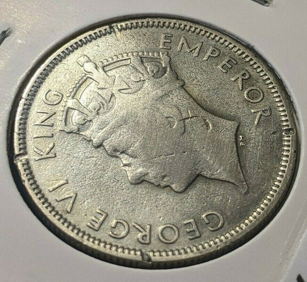 Fiji 1937 Florin 2/- KM# 10 Ex mount Polished #066