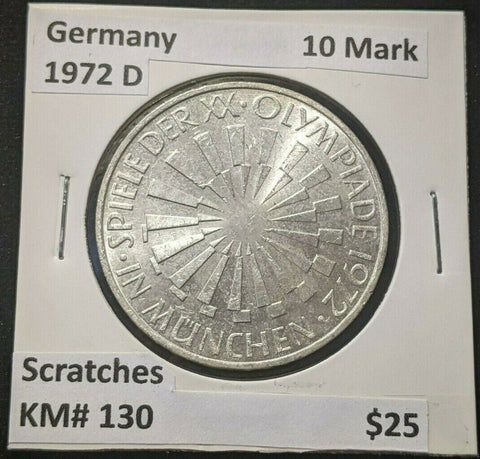 Germany 1972 D 10 Mark KM# 130 Scratches #071  8B