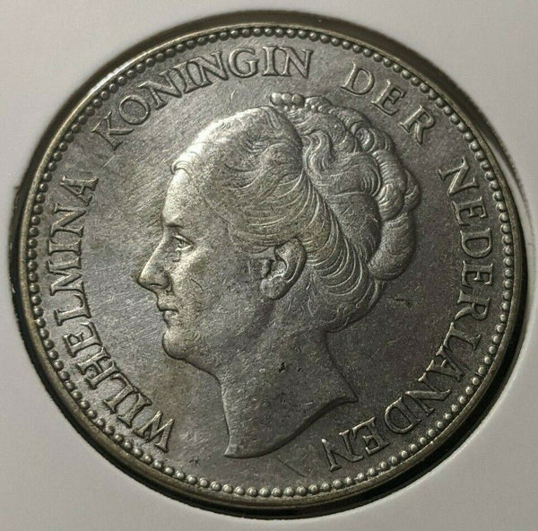 Netherlands 1931 Seahorse Gulden KM# 161.1 Cleaned #244