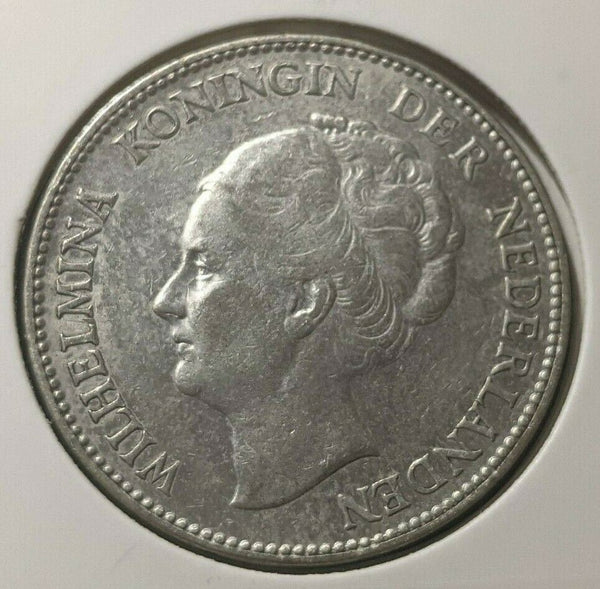 Netherlands 1929 Seahorse Gulden KM# 161.1 Cleaned #246