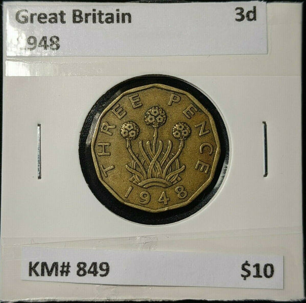 Great Britain 1948 3d Threepence KM# 849 #0174