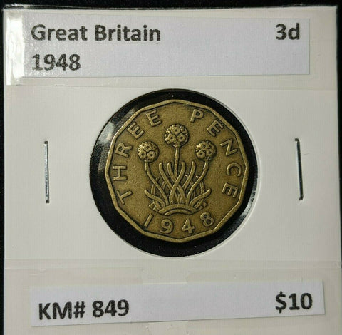 Great Britain 1948 3d Threepence KM# 849 #0155