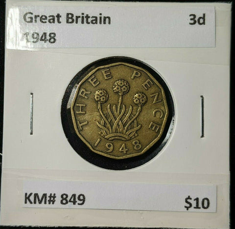 Great Britain 1948 3d Threepence KM# 849 #0191