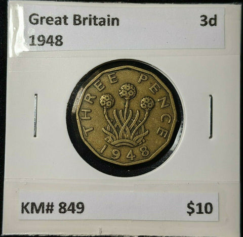 Great Britain 1948 3d Threepence KM# 849 #0154