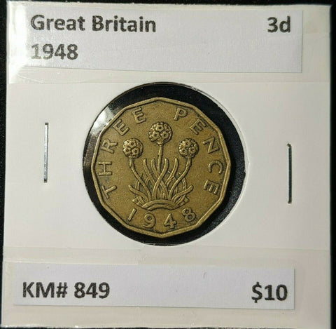 Great Britain 1948 3d Threepence KM# 849 #0130