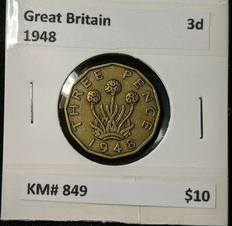 Great Britain 1948 3d Threepence KM# 849 #0143