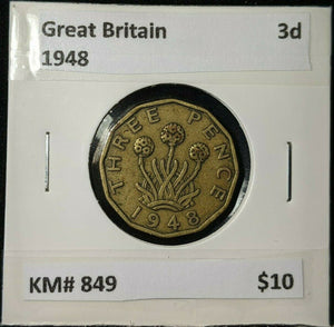Great Britain 1948 3d Threepence KM# 849 #0119