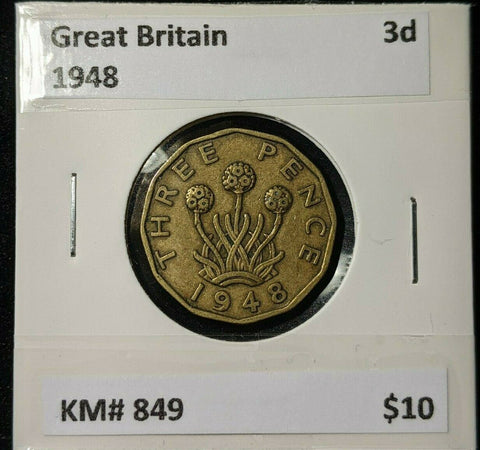 Great Britain 1948 3d Threepence KM# 849 #0124