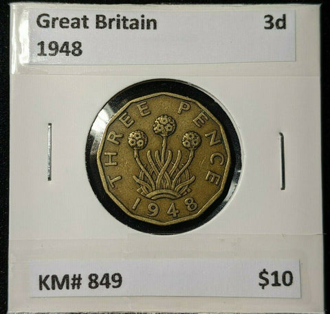 Great Britain 1948 3d Threepence KM# 849 #0145