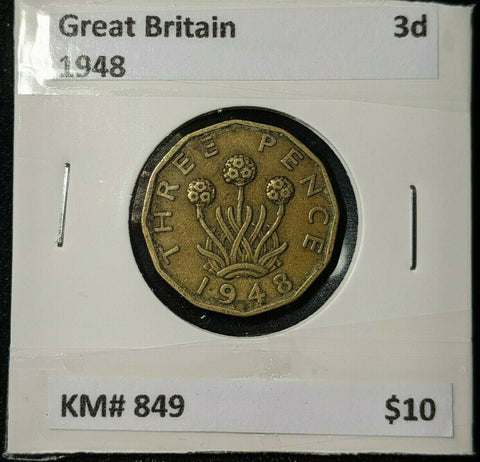 Great Britain 1948 3d Threepence KM# 849 #0142