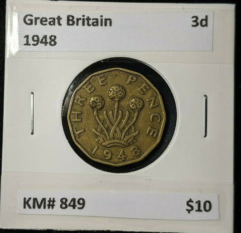 Great Britain 1948 3d Threepence KM# 849 #0136