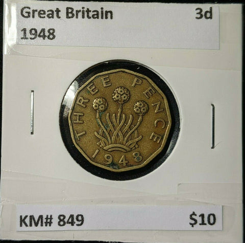 Great Britain 1948 3d Threepence KM# 849 #0122