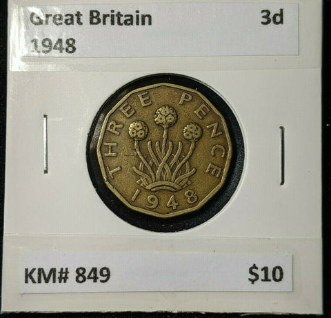 Great Britain 1948 3d Threepence KM# 849 #0192