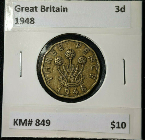 Great Britain 1948 3d Threepence KM# 849 #0132