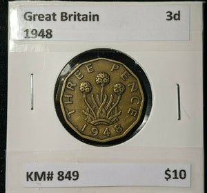 Great Britain 1948 3d Threepence KM# 849 #0139