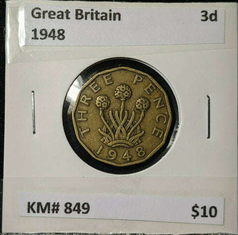 Great Britain 1948 3d Threepence KM# 849 #0104