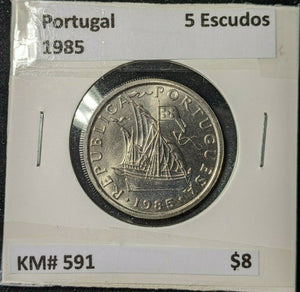 Portugal 1985 5 Escudos KM# 591 #985  #20C