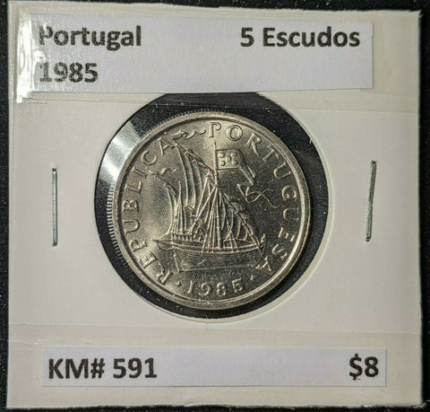 Portugal 1985 5 Escudos KM# 591 #957  #20C