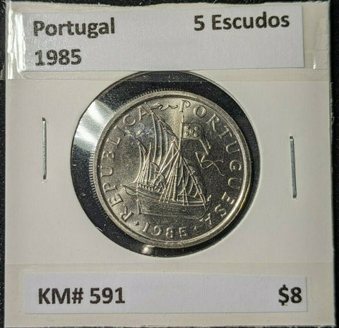 Portugal 1985 5 Escudos KM# 591 #992  #11A