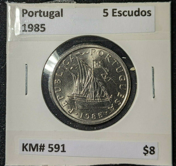 Portugal 1985 5 Escudos KM# 591 #973  #11A