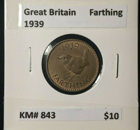 Great Britain 1939 1/4d Farthing KM# 843 #223