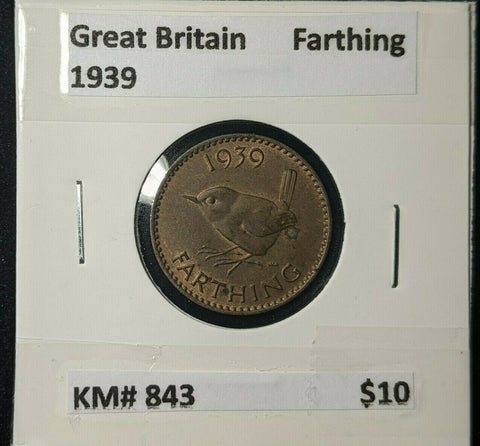 Great Britain 1939 1/4d Farthing KM# 843 #201