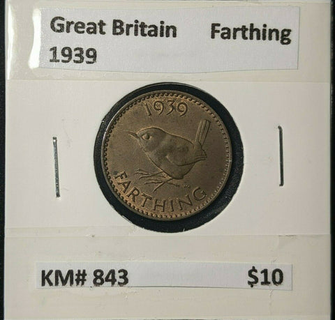 Great Britain 1939 1/4d Farthing KM# 843 #176