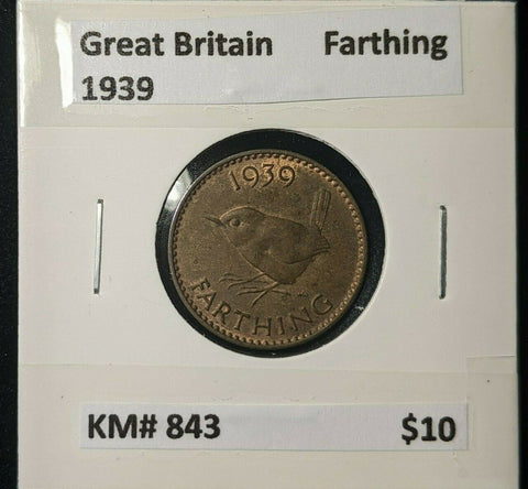 Great Britain 1939 1/4d Farthing KM# 843 #219