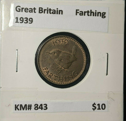 Great Britain 1939 1/4d Farthing KM# 843 #182