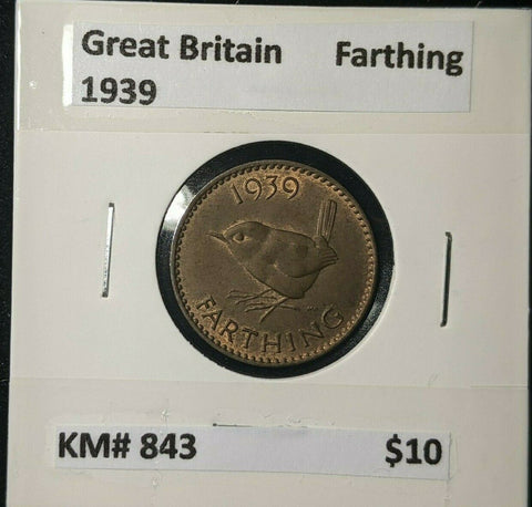 Great Britain 1939 1/4d Farthing KM# 843 #221