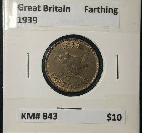 Great Britain 1939 1/4d Farthing KM# 843 #175