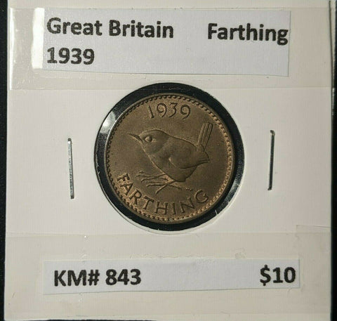 Great Britain 1939 1/4d Farthing KM# 843 #054