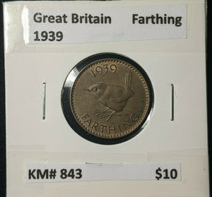 Great Britain 1939 1/4d Farthing KM# 843 #192