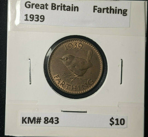Great Britain 1939 1/4d Farthing KM# 843 #195