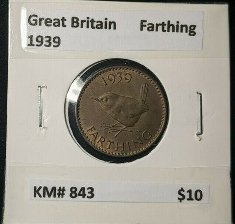 Great Britain 1939 1/4d Farthing KM# 843 #240