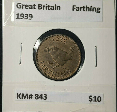 Great Britain 1939 1/4d Farthing KM# 843 #239