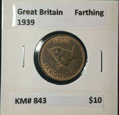 Great Britain 1939 1/4d Farthing KM# 843 #217