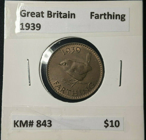 Great Britain 1939 1/4d Farthing KM# 843 #117
