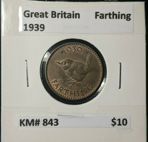 Great Britain 1939 1/4d Farthing KM# 843 #294