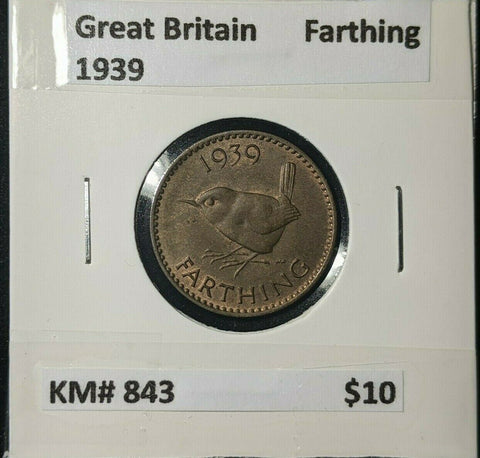 Great Britain 1939 1/4d Farthing KM# 843 #284