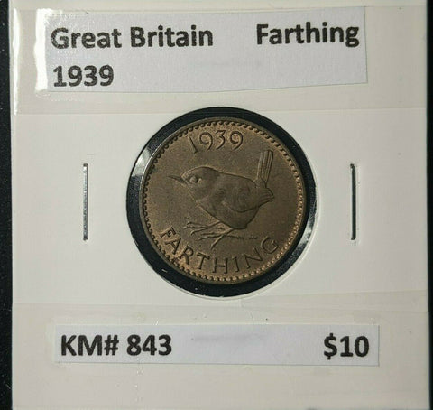 Great Britain 1939 1/4d Farthing KM# 843 #260