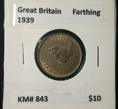 Great Britain 1939 1/4d Farthing KM# 843 #035